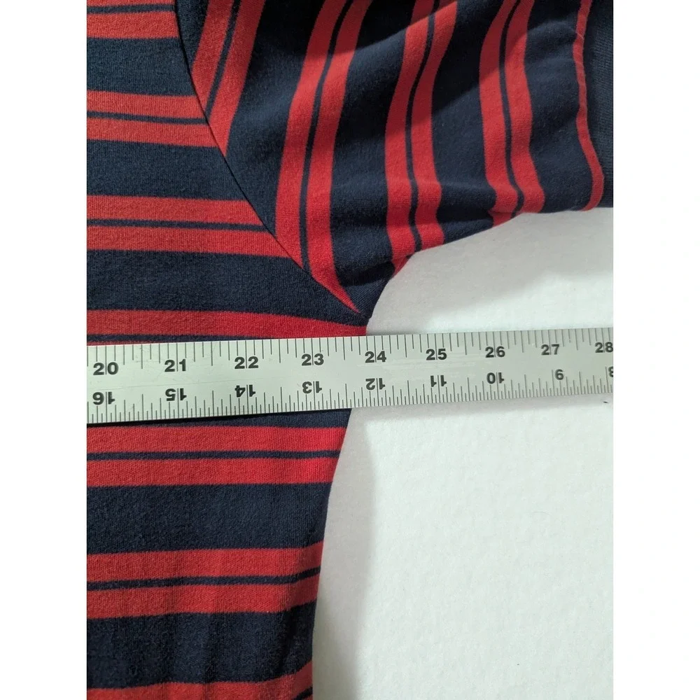 Vintage Polo Ralph Lauren Golf Shirt TPC Sawgrass Red Navy Stripe‎ Cotton L